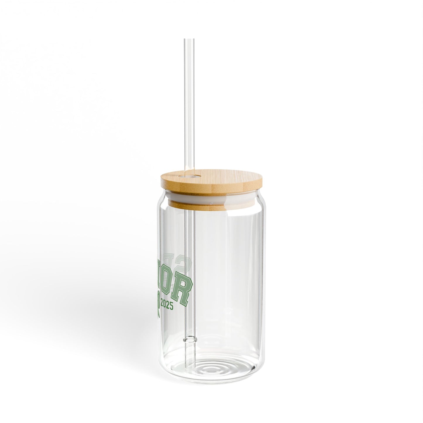Senior Est. 2025 Sipper Glass Tumbler with Straw- Green- 16oz