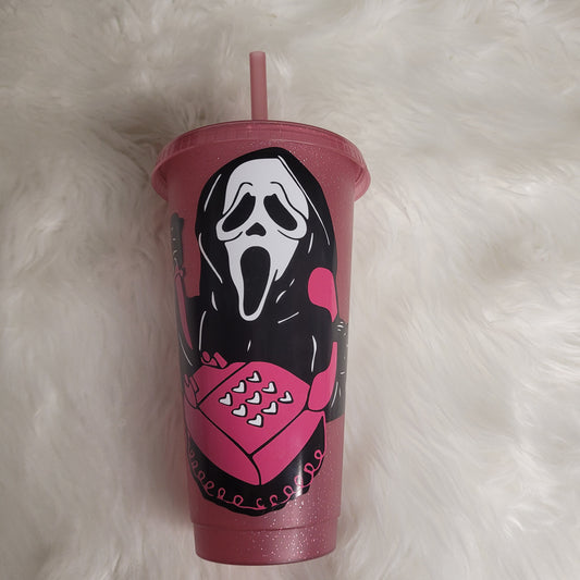 scream No you hang up Color Changeing Cold Cup Tumbler and Straw