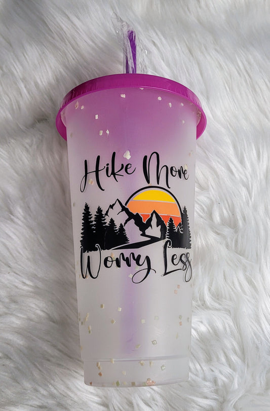 Hike More Worry Less Color Changing Cold Cup