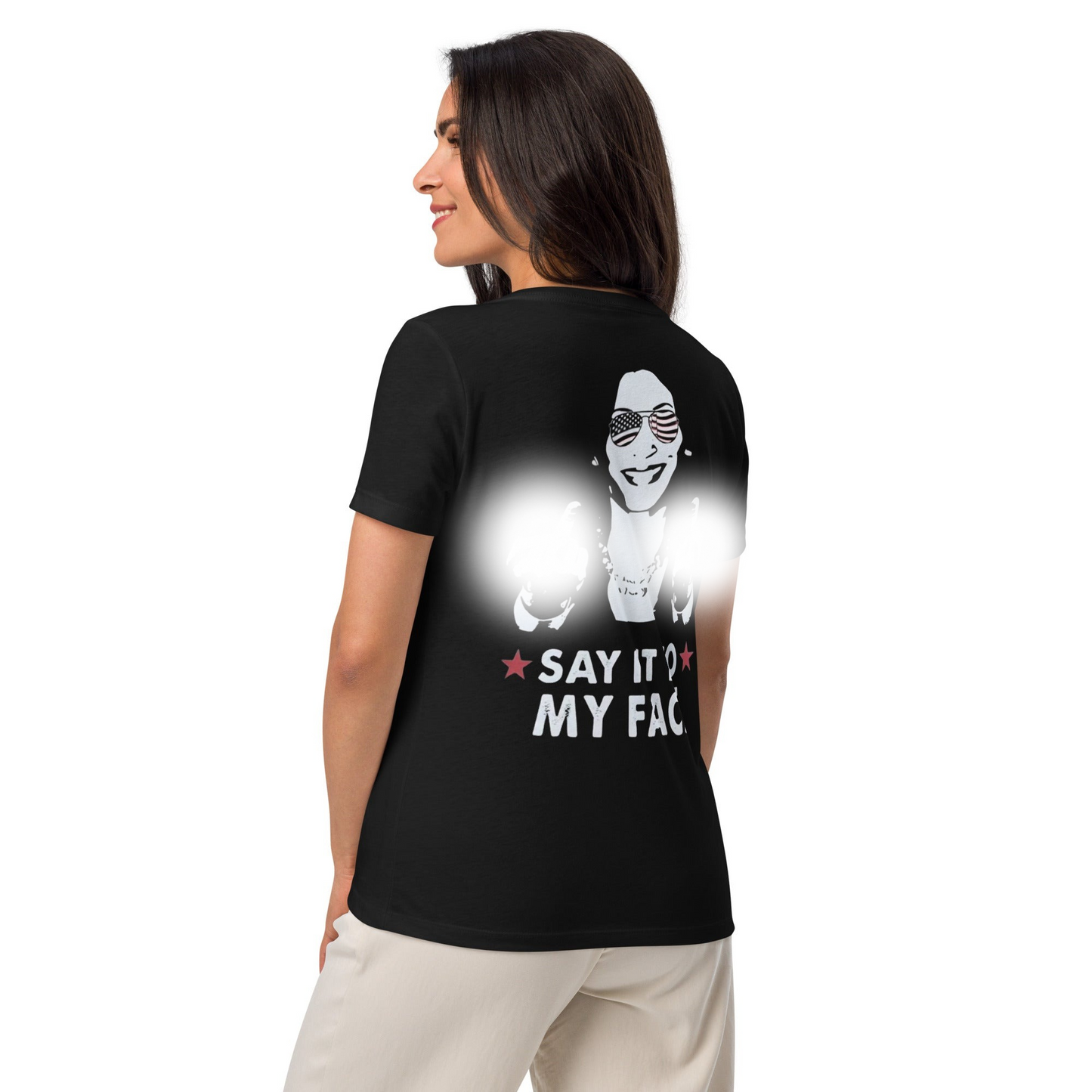 Say it to my Face Women’s relaxed v-neck t-shirt