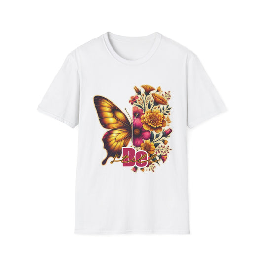 Butterfly Floral Unisex T-Shirt with Be Still Slogan