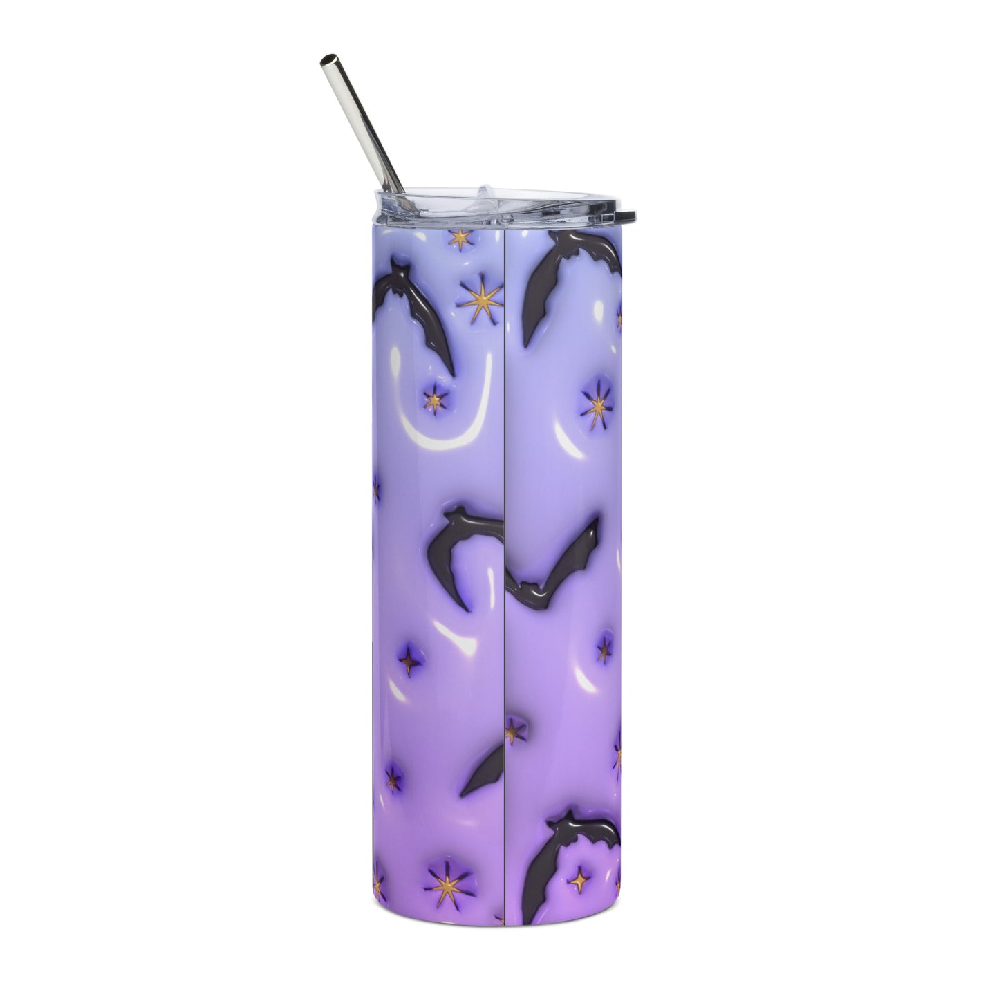 Spooky Purple with Bats Stainless steel tumbler