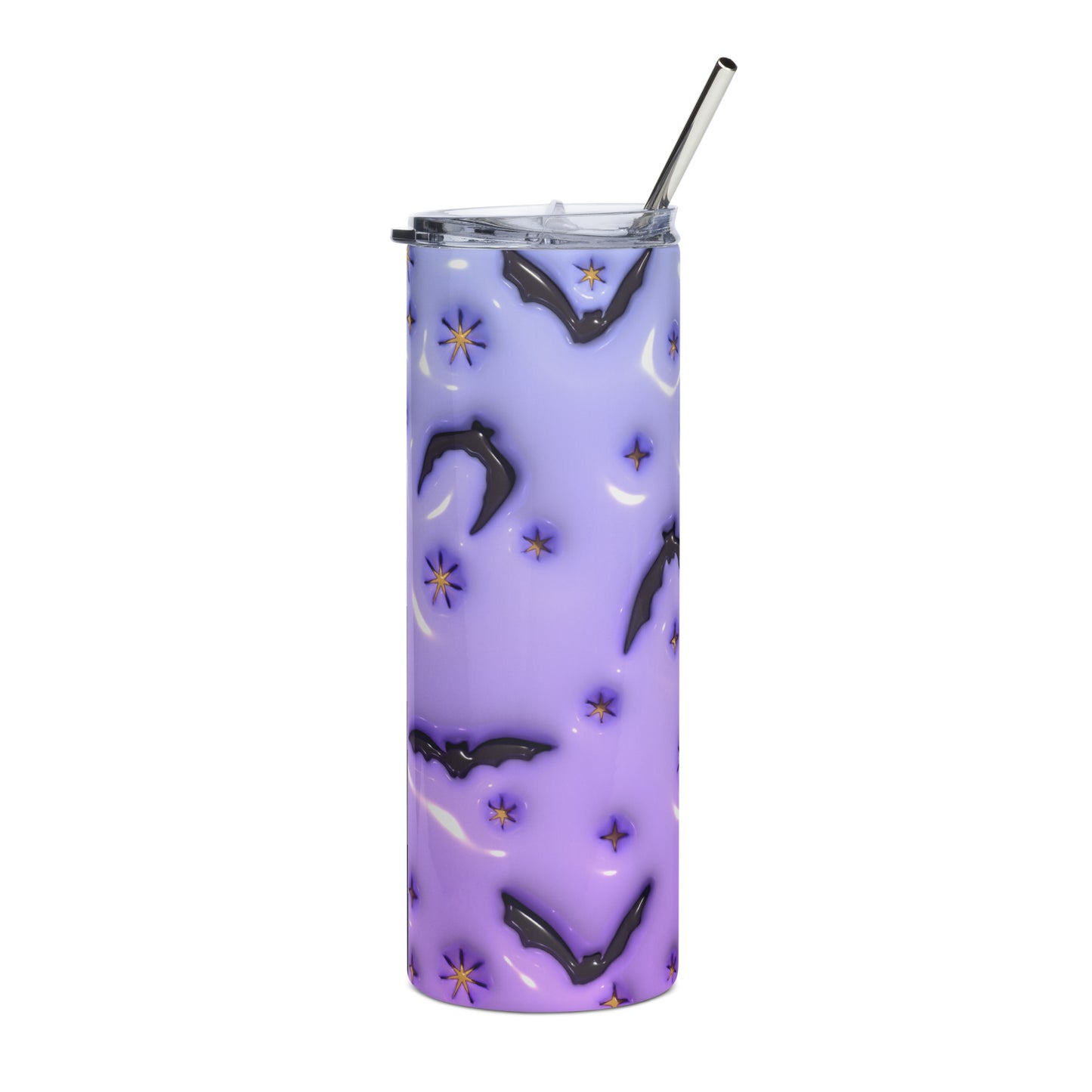 Spooky Purple with Bats Stainless steel tumbler