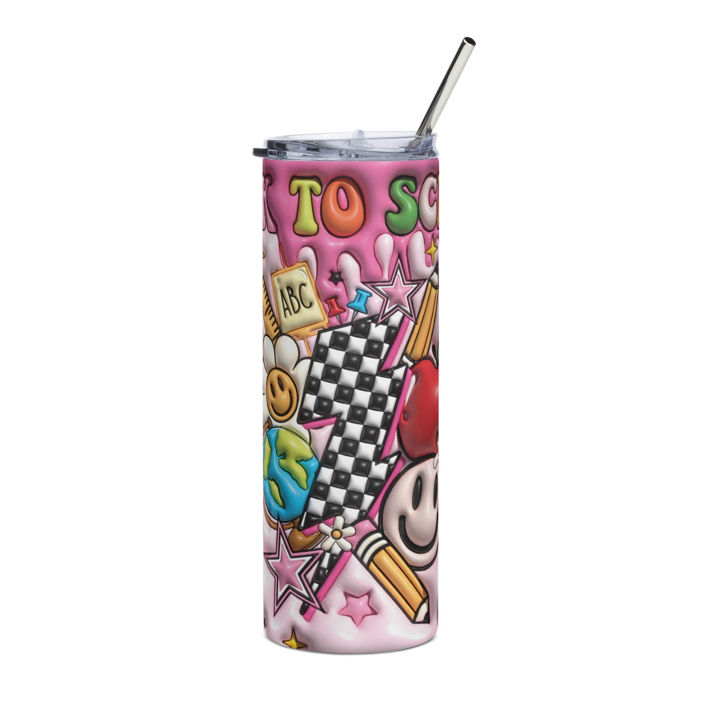 Puffy Back to School Stainless steel tumbler