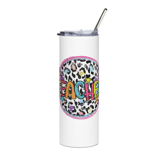 Teacher Leopard Stainless steel tumbler