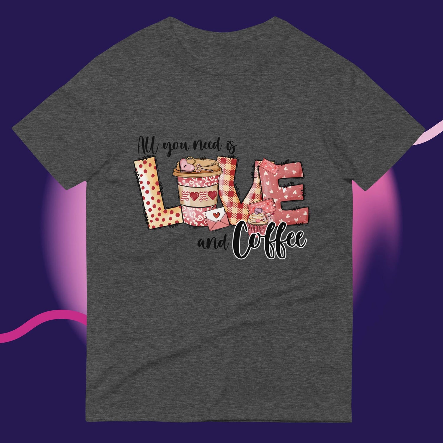 Sparkle-kiss-creations-all-you-need-is-love-coffee-t-shirt-gray
