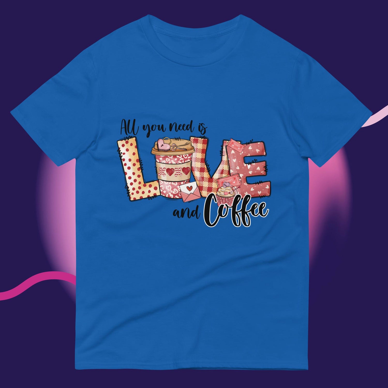 Sparkle-kiss-creations-all-you-need-is-love-coffee-t-shirt-blue