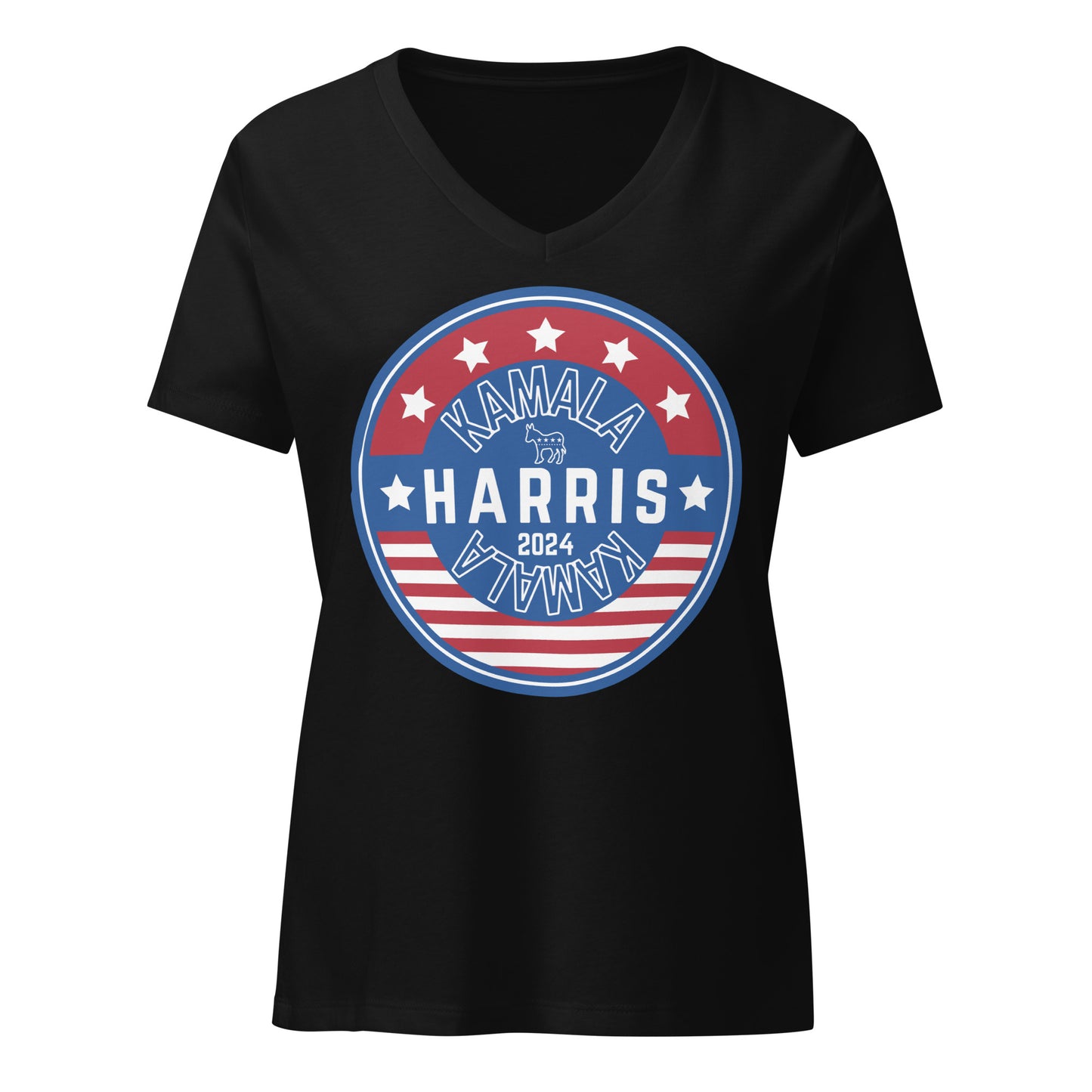 Circle Kamala Harris 24- Women’s relaxed v-neck t-shirt