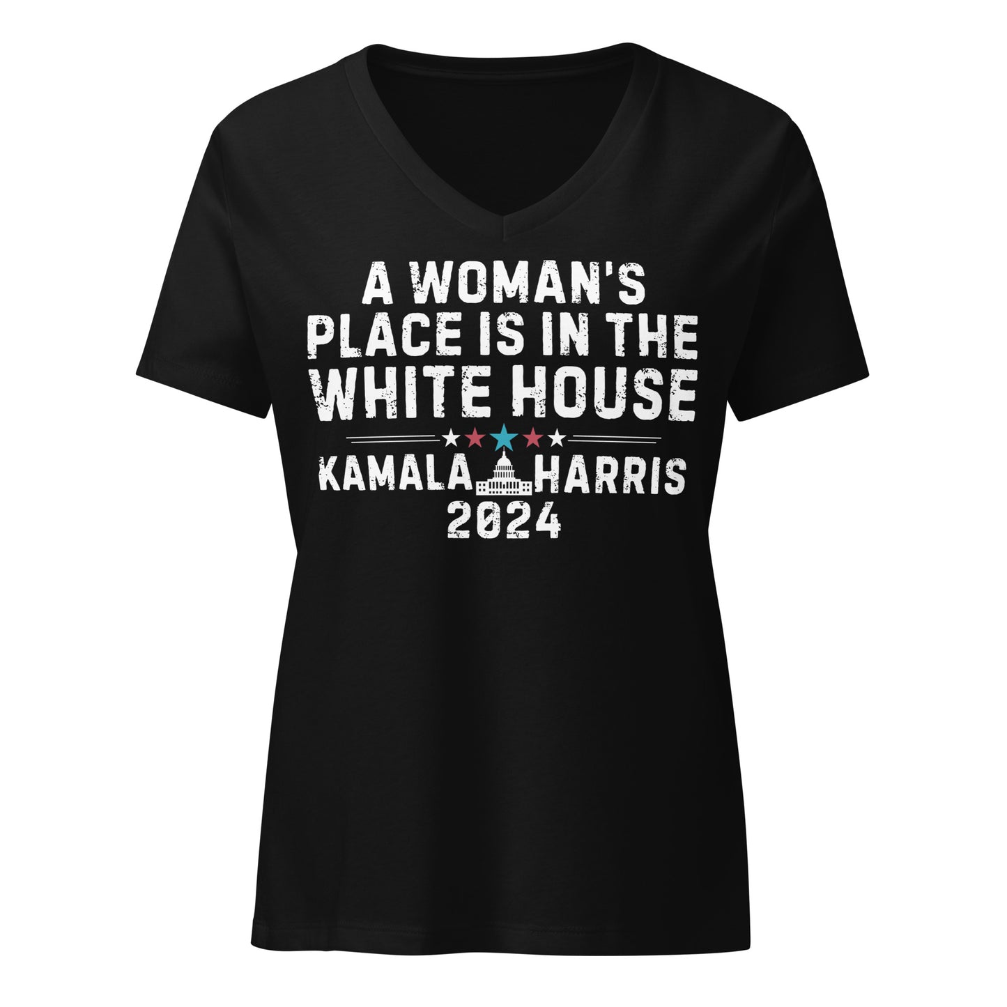 A Woman's place is the White House-Women’s relaxed v-neck t-shirt