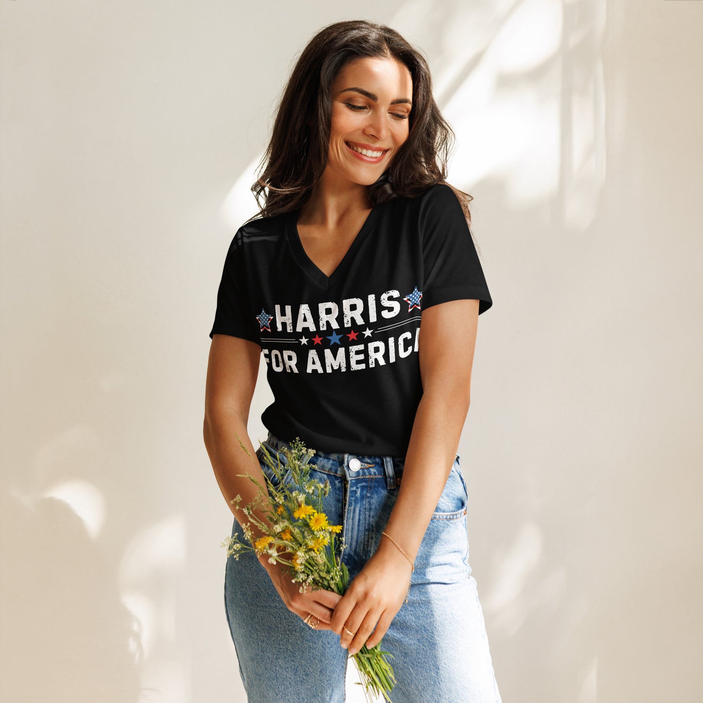 Harris for America Women’s relaxed v-neck t-shirt