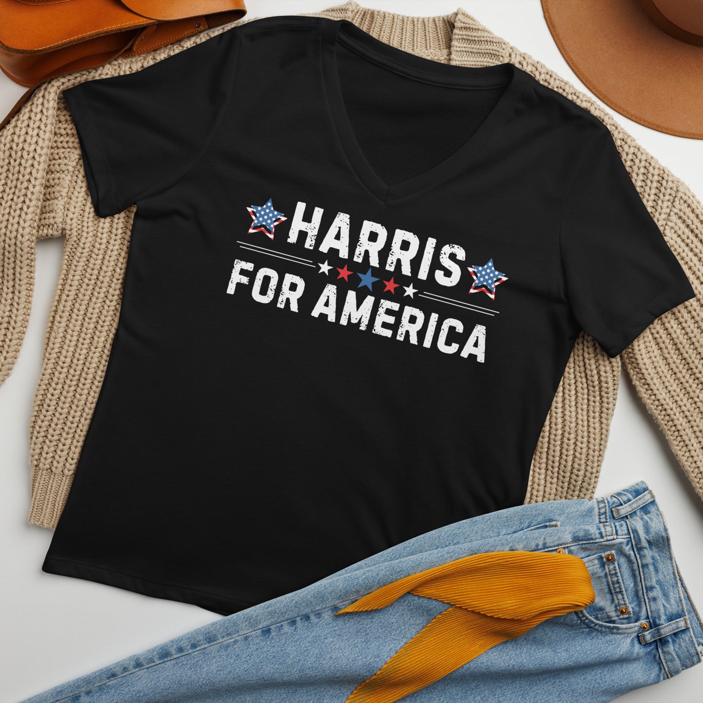 Harris for America Women’s relaxed v-neck t-shirt