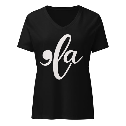 ,la Women’s relaxed v-neck t-shirt