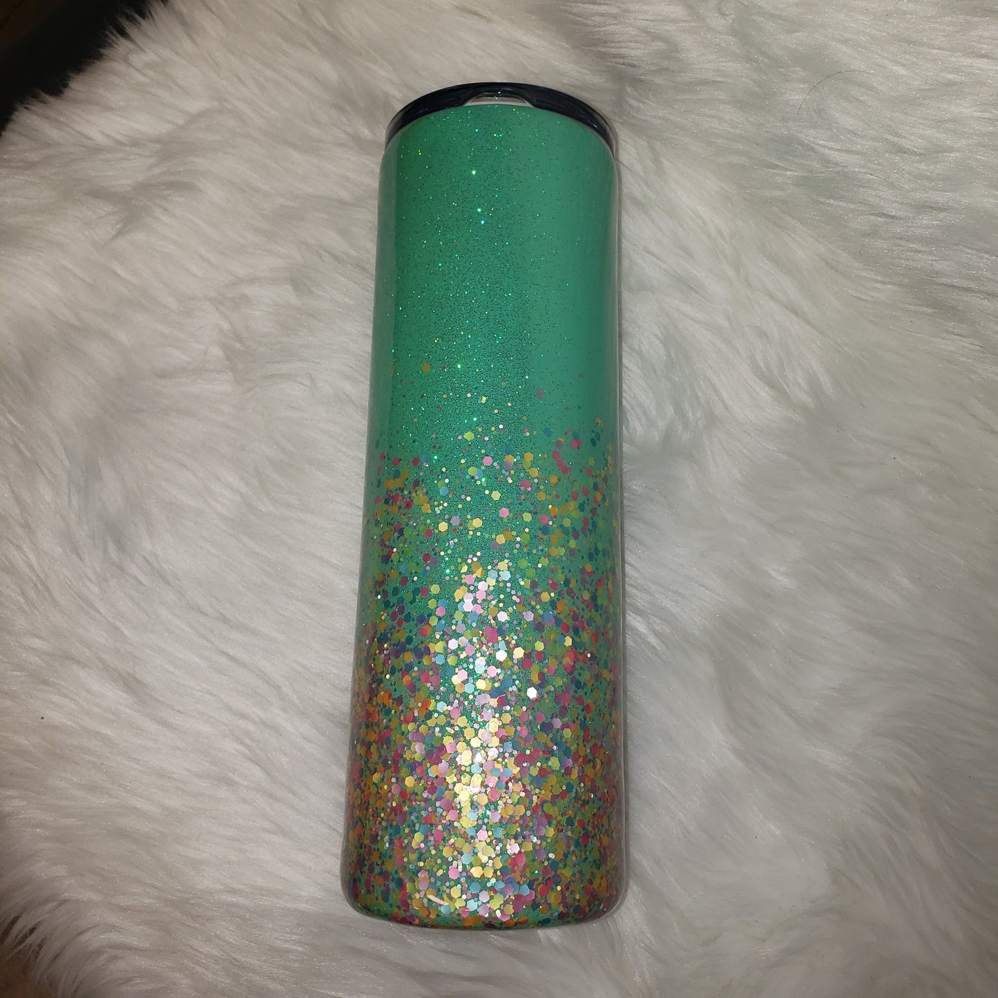 Sea foam Green Confetti Glitter Duo Tumbler & Pen Set-Customizable & Personalized