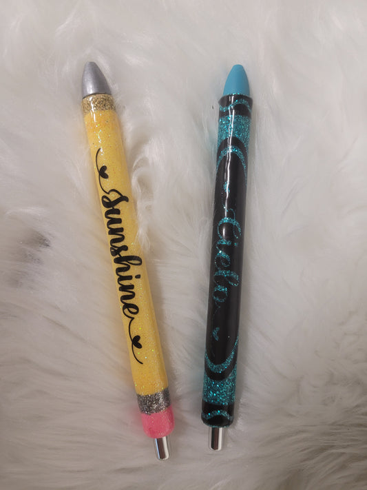 Teacher Glitter Pens.-Customized